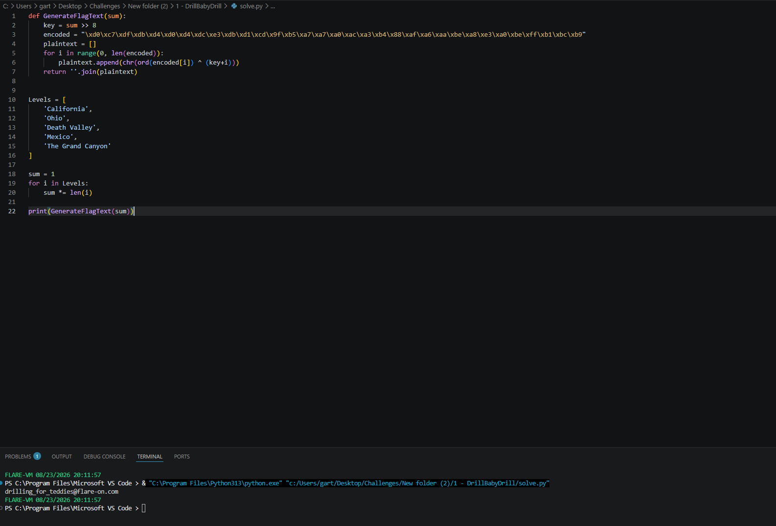 The local solver output.